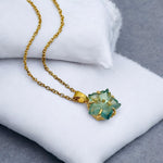 Load image into Gallery viewer, Hand Carved Green Fluorite Flower Pendant Necklace - Boho Hippie Style