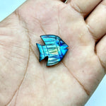 Load image into Gallery viewer, Natural Labradorite Handmade Fish Carving ~ Fish Shape Carving Gemstone Stone ~ Flashy Labradorite Fish ~ 1 Pieces ~ 18 MM ~ Flashy Fish
