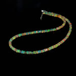 Load image into Gallery viewer, Yellow Ethiopian Opal Necklace, Natural Ethiopian Rondelle Beads Necklace, Faceted Beads Jewelry, 4 MM Beads, Gifts for Women, Gift for Her