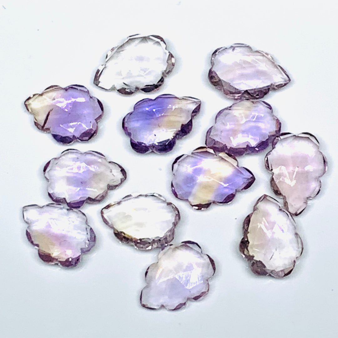 2,3,4,5 pcs Natural Ametrine Fancy Shape Carved Gemstone, Ametrine Leaf Shape Beads, Ametrine Carved Briolette For Jewelry Making 16X10 mm