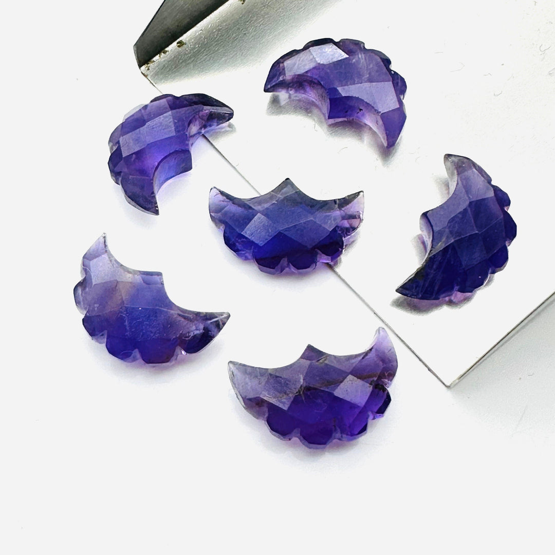 2,3,4,5,6 Pcs Natural Amethyst faceted eagle Shape gemstone, Faceted Hand Carved eagle gemstone, fancy Shape Gemstone,16X10 mm