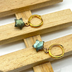 Load image into Gallery viewer, Pretty Labradorite Star Earrings, Gift For Girls, 10 MM Faceted Star Loop Earrings, Gift For Her, Star Shape Gemstone Jewelry For Gift