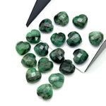 Load image into Gallery viewer, AAA Emerald Heart Beads: Faceted Green Gemstone, 10mm