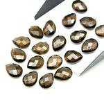 Load image into Gallery viewer, Natural Smokey Quartz Pear Shape Beads, AAA+ Quality Faceted Teardrop Bead, 9X12 MM Briolette Beads, Matched Pairs, Jewelry Making Beads
