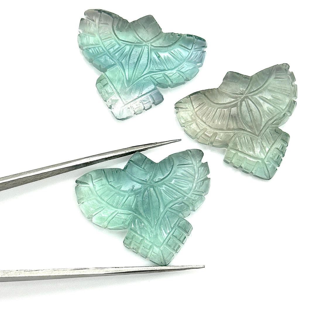Carved Green Fluorite Eagle Shape Stone, Natural Green Fluorite Hand Carved Eagle Shape Gemstone, Jewelry Making, Bird Shape Carving, 30 MM