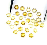 Natural Citrine Little Stars, Citrine Gemstone Star Shape Beads, 6 MM Star Shape Gemstone for Jewlery, 6 Sides Carving Star Beads