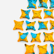 Oyster Copper Turquoise Ninja Star Shape Beads, Carving Beads, Fancy Star Shape Carving Gemstone Beads, 11X15 MM Jewelry Making Charms Beads