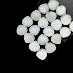 Load image into Gallery viewer, White Moonstone Shell Shape Beads, Natural Moonstone Shell Briolette's, Shell Carving Gemstones For Jewelry 12 mm, Sea Shell Beach Beads