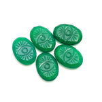 Load image into Gallery viewer, Natural Green Onyx Evil Eye Shape Gemstone, Onyx Evil Eye Hand Carved Stone Beads For Jewelry Making, 25 MM Carved Evil Stone