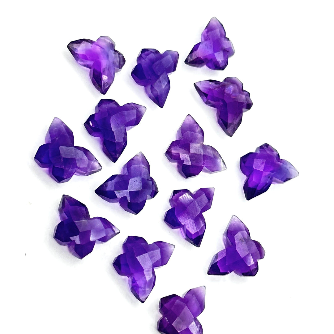 Natural Purple Amethyst Butterfly Shape Beads, Amethyst Hand Carved Faceted Loose Gemstone ,Jewelry Making Briolette's, Wholesale Charms14mm