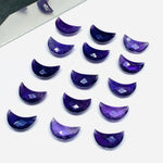 Load image into Gallery viewer, Amethyst Moon Briolette Beads: Faceted Carved Gemstone (12mm)