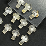 Load image into Gallery viewer, Natural Golden Rutile Cross Shape Beads ~ Rutile Carvigs Gemstone Beads ~ Faceted Golden Rutile Beads ~ 15 MM Cross Charm Beads ~ Holy Cross