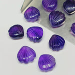 Load image into Gallery viewer, Natural Purple Amethyst Seashell Shape Briolette's, Hand Carved Shell Beads, 12 mm Shell Shape Gemstones For Jewelry Making, Shell Charms