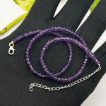 Load image into Gallery viewer, Dainty Natural Amethyst Beaded Necklace, Amethyst Faceted Rondelle Beads Necklace, Purple Beads Necklace For Women's, Gemstone Necklace