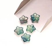 AAA Green Fluorite Flower Shape Carved Gemstones, Green Fluorite Flower Shape Beads, Floral Gems Charm for Jewelry Making, 14 MM