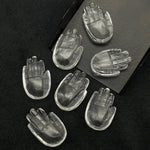 Load image into Gallery viewer, Natural Crystal Quartz Hamsa Shape Carved Stone, 25 MM Palm Shape Gemstone, Hand Charms for Jewelry Making, Carved Crystal, Hand Of Fatima