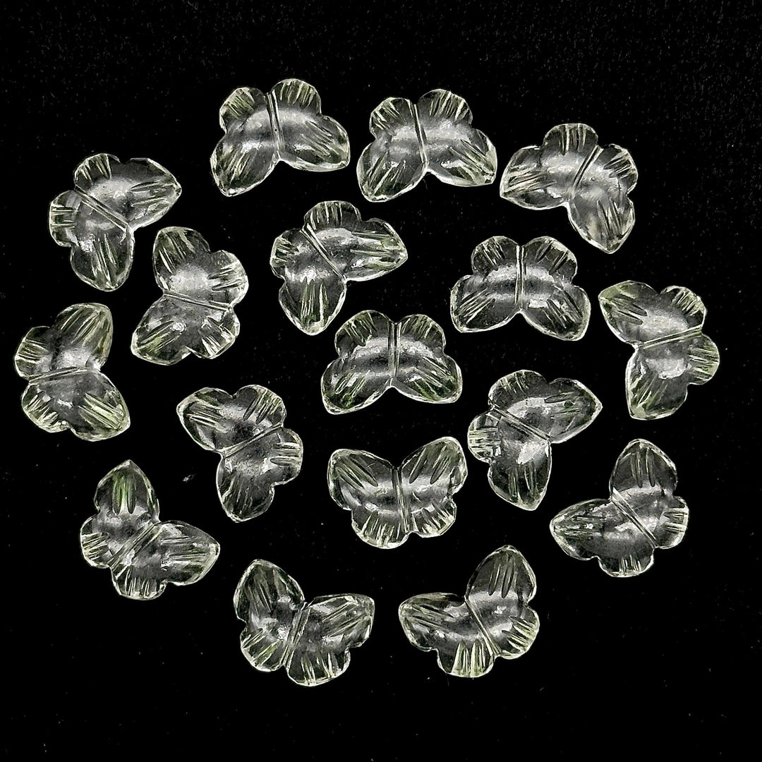 Natural Crystal Quartz Butterfly Shape Briolette, AAA Clear Quartz Hand Carved Butterfly Beads, Gemstone Beads, 13 MM Loose Beads Charm