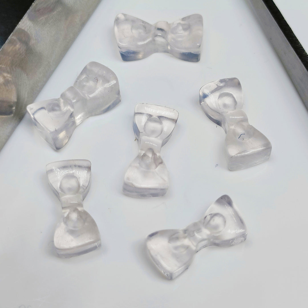2,3,4,5 Pcs Rose quartz Hand Carved Bow Shape, Bow Shape Gemstone For Jewlery, Bow Shape Gemstone, 12X6 mm