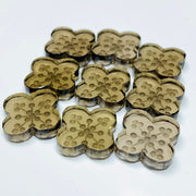 1,2,3,4 Pcs Natural smokey quartz Hand Carved Flower Shape, Carved Flower Shape Gemstone For Jewellery, Flower Shape Gemstone, 14mm
