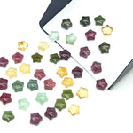 Load image into Gallery viewer, Natural Tourmaline Little Stars, Flat Back Smooth Star Shape Beads, 5 MM Star Shape Gemstone for Jewlery, Colorful Carving Star Beads