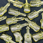 Load image into Gallery viewer, Natural Lemon Quartz Guitar Shape Beads, Tiny Lemon Guitar Shape Hand Carved Gemstone, 26 MM, Miniature Guitar Gemstone, Tiny Charms