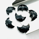 Load image into Gallery viewer, 2,3,4,5,6 Pcs Natural black onyx faceted eagle Shape gemstone, Faceted Hand Carved eagle gemstone, fancy Shape Gemstone,16X10 mm