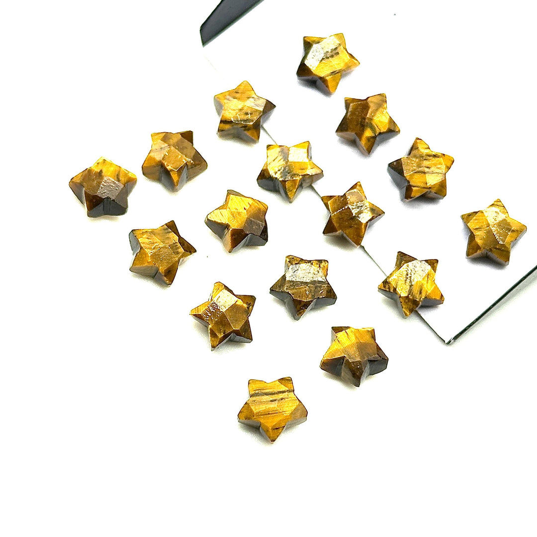 Natural Tiger Eye Faceted Stars Shape Briolettes, AAA Tiger Eye Star Shape Beads For Jewelry Making, Mini Gemstone Star Charms Beads, 8 MM