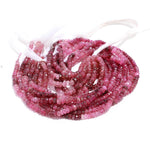 Load image into Gallery viewer, Genuine Pink Tourmaline Faceted Rondelle Beads, 15 Inches Shaded Pink Tourmaline Beads Strand, Jewelry Making Loose Beads
