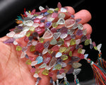 Load image into Gallery viewer, AAA+ Multi Gemstone Leaf Shape Beads, Hand Craved Leaf Shape Beads for Jewelry Making, Natural Gemstone Carvings, 4" Strand, 7-13 MM