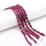 Load image into Gallery viewer, Faceted Ruby Corundum Tumble Shape Beads, 8 MM Red Dyed Ruby Nuggets Shape Beads, 8" Strand Fancy Jewelry Making Beads Loose Red Beads