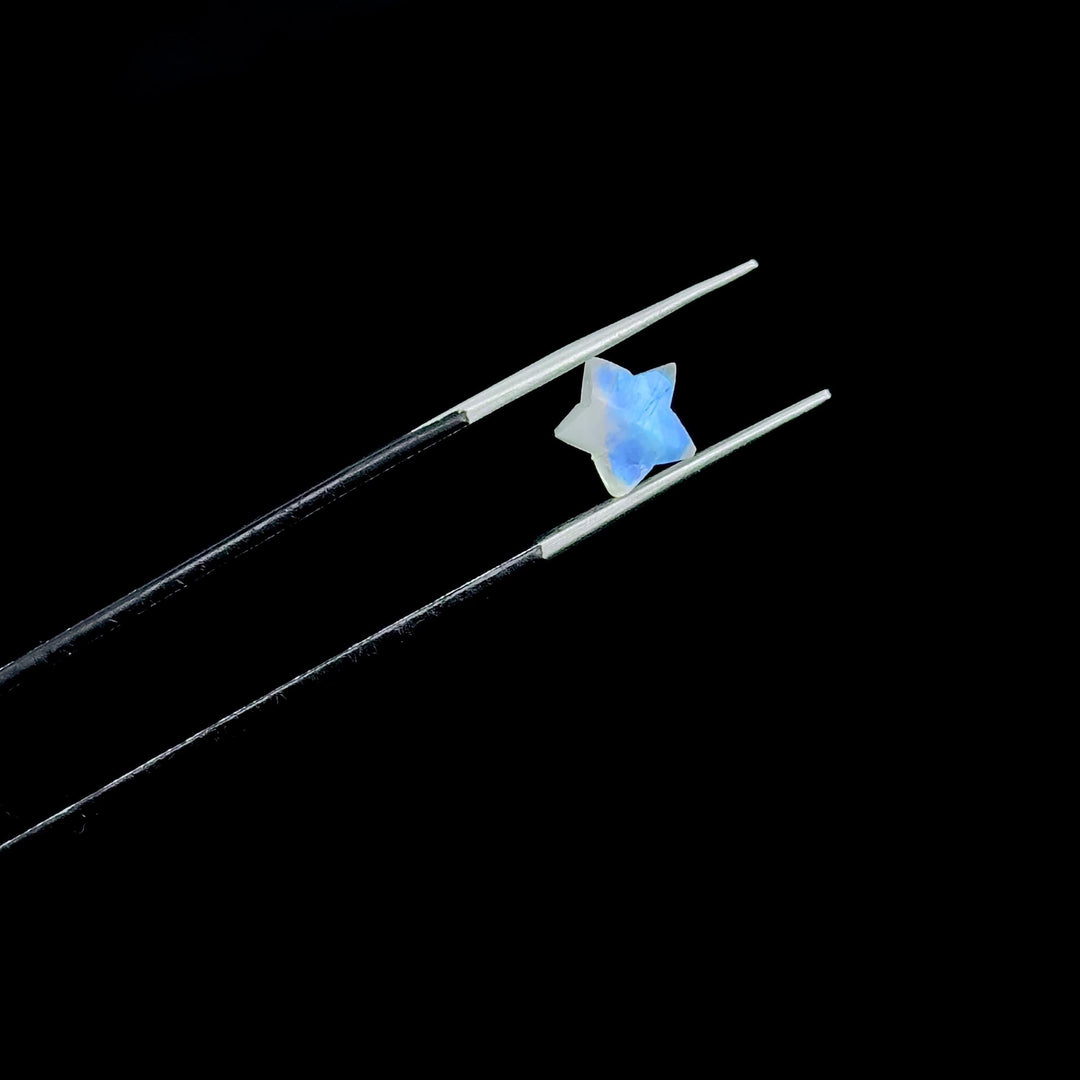 Superb Natural Rainbow Moonstone Star Shape Briolette's, Carved Smooth Star Shape Gemstone, 8 MM Star Shape Charms, Flashy Gemstone Crystals