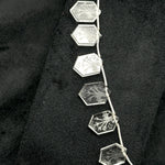 Load image into Gallery viewer, Incarved Crystal Quartz Hexagon Gemstone Beads: Handmade Jewelry Making (11x16 mm)