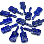 Load image into Gallery viewer, Little Lapis Lazuli Guitar Shape Beads, Natural Lapis Guitar Shape Hand Carved Gemstone, 26 MM, Miniature Guitar Gemstone, Tiny Charms