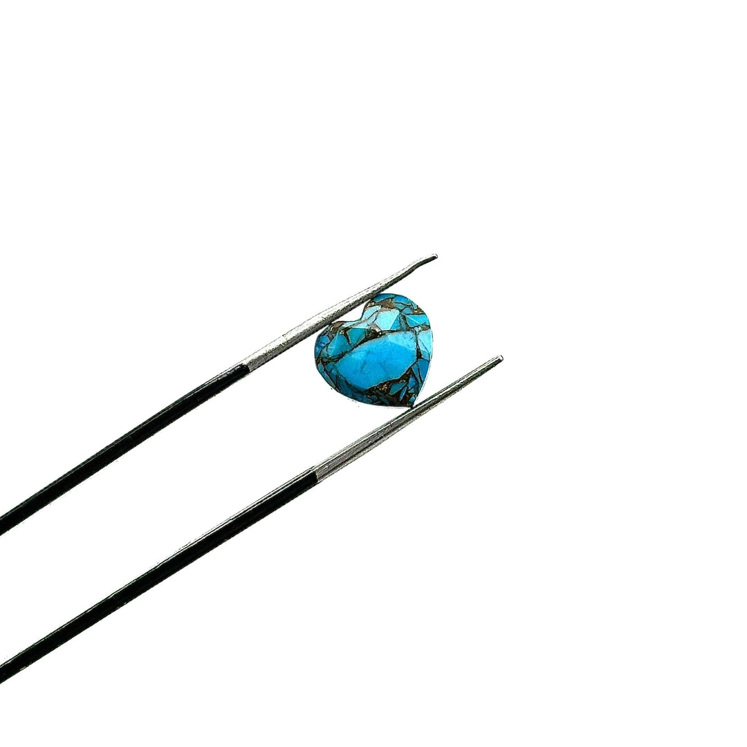 Tiny Copper Turquoise Heart Shape Beads, AAA Turquoise Faceted Heart Shape Briolette's, AAA Hand Carved Heart Charm, 8 MM, Heart Craft Beads