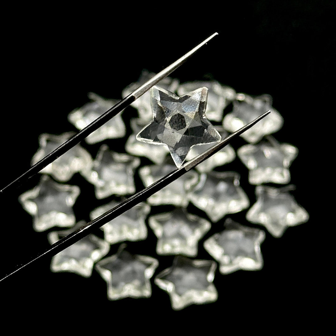 AAA Crystal Quartz Star Shape Briolettes, Natural Clear Quartz Star Gemstone for Jewelry Making, Faceted Clear Quartz Star Charms, 15 MM