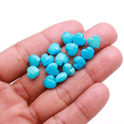 Faceted Turquoise Heart Shape Beads, AAA Turquoise Heart Shape Charms, Mini Heart Briolette's for Jewelry Making, 8 MM Blue Charm Beads