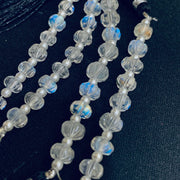 AAA quality Rainbow Moonstone faceted rondelle melon shape loose gemstone, 8 cm Strand, melon shape gemstone, Moontone Carved Gemstone 5-7mm