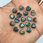 Load image into Gallery viewer, Flashy Labradorite Heart Shape Briolettes, Natural Labradorite Faceted Heart Shape Beads, Loose Gemstone, 8 MM Heart Charm Beads for Jewelry