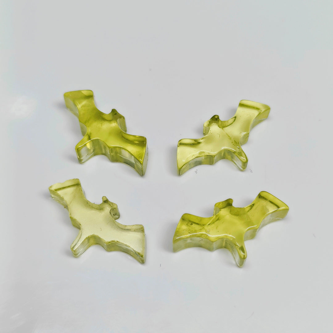 2,3,4,5 Pcs Natural Lemon Quartz Hand Carved Bat Shape, Bat Shape Gemstone For Jewellery, Bat Shape Gemstone, 20X10 mm