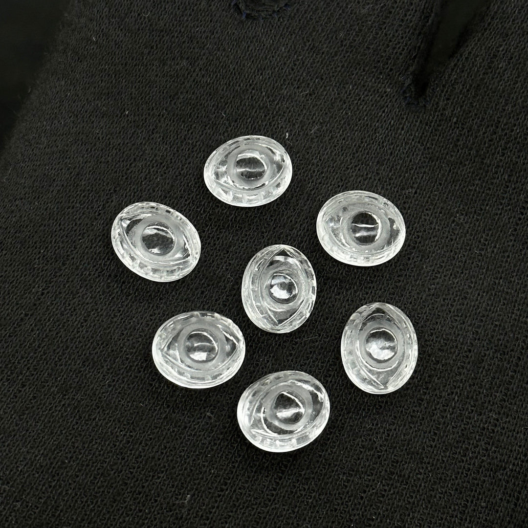 Natural Crystal Quartz Evil Eye Beads, Hand Carved Gemstone Beads, Loose Oval Eye Beads, Evil Eye Charm Beads, Loose Carving Beads 10X12 MM