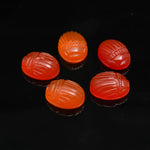 Load image into Gallery viewer, Natural Carnelian Scarab Carved Gemstone, Fancy Shape Scarab Carving, Insect Beads, 16X12 MM, Home Decor Crystals, Reiki Healing