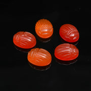 Natural Carnelian Scarab Carved Gemstone, Fancy Shape Scarab Carving, Insect Beads, 16X12 MM, Home Decor Crystals, Reiki Healing