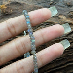 Load image into Gallery viewer, Flashy Labradorite Beaded Bracelet, Faceted Labradorite Beads Bracelet, Gemstone Silver Bracelet/Anklet, Yoga &amp; Meditation Bracelet, 3-4 MM