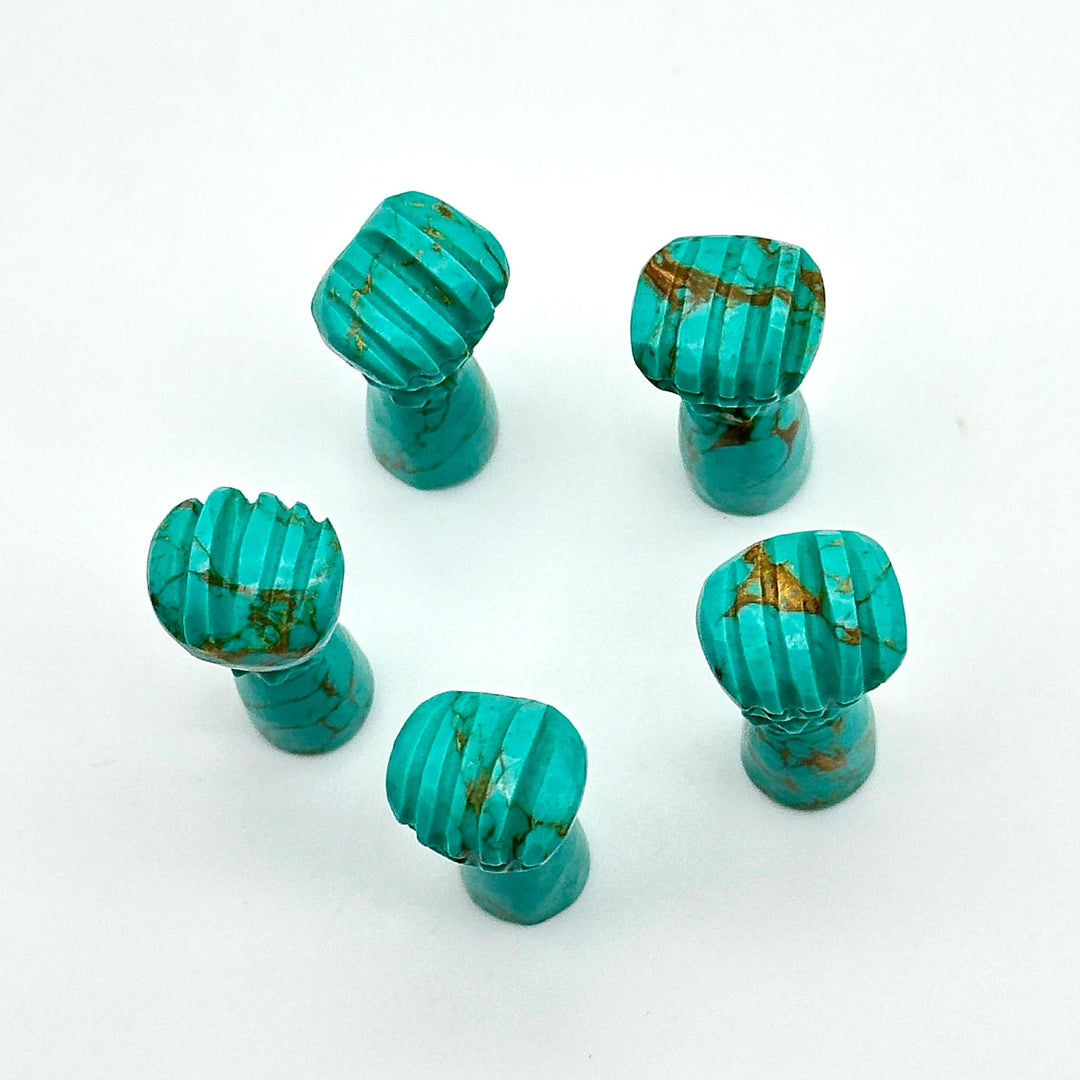 AAA Copper Turquoise Hand Shape Carving, Green Turquoise Punch Shape Stone, 27 MM Loose Hand Fist Charm For Jewelry Making, Hamsa Charms