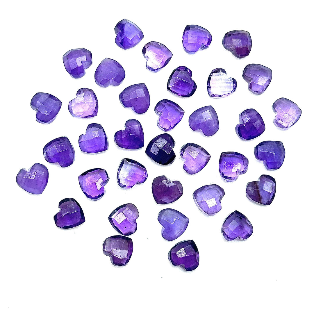 Natural Purple Amethyst Heart Shape Briolettes, AAA Amethyst Heart Shape Faceted Gemstone Beads, Loose Wholesale Heart Charm Beads, 8 MM