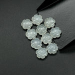 Load image into Gallery viewer, Hand Carved White Moonstone Flower Shape Beads, Genuine Moonstone Flower Shape Carving, Jewelry Making Loose Gemstone Charms, 12 MM