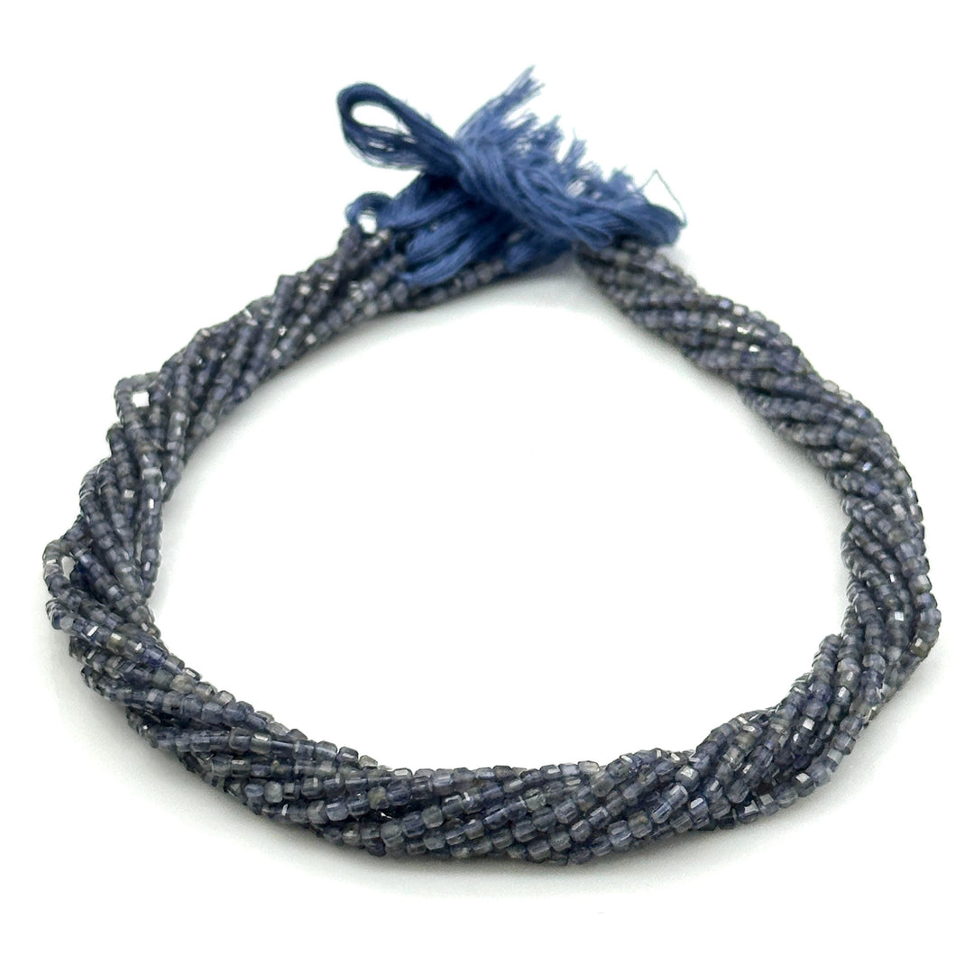 Natural Iolite Box Shape Beads, 3 MM Blue Iolite Gemstone Beads, 13 Inches Iolite Cube Shape Faceted Loose Beads Strand for Jewelry Making