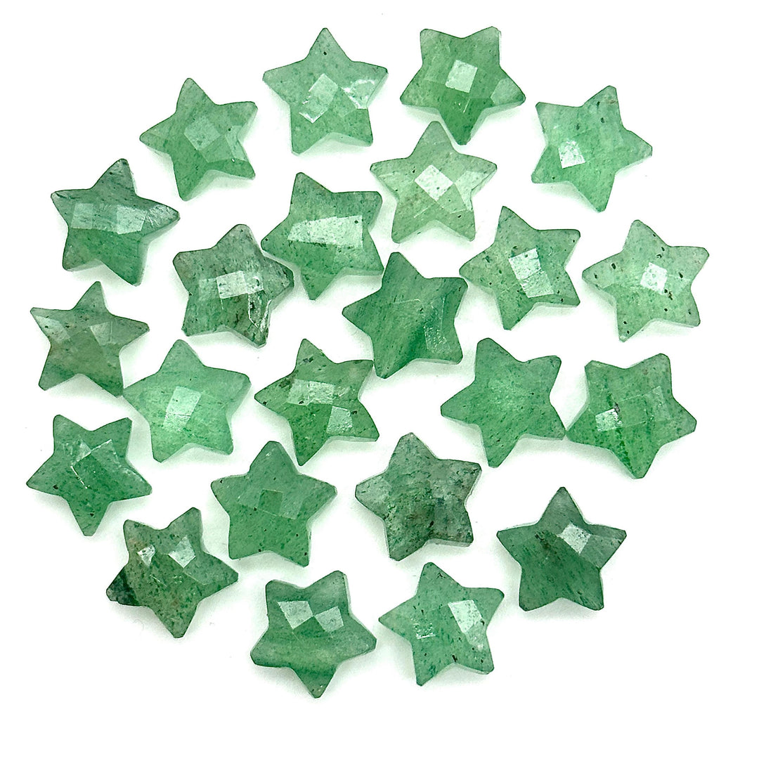 Green Strawberry Quartz Star Shape Briolettes, AAA Strawberry Faceted Star Charms, Wholesale Loose Beads for Jewelry, 12 MM, Hand Carved