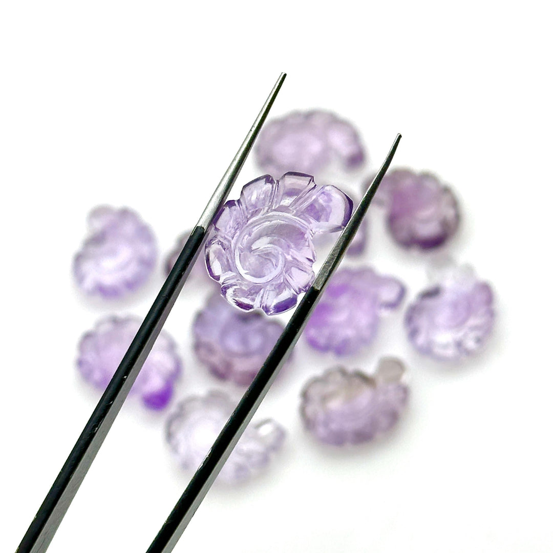 AAA+ Pink Amethyst Carved Shell Beads, Hand Carved Snail Shell Shape Gemstone, Seashell Charm, 16 MM Beach Shell Beads For Jewelry Making