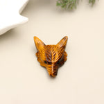 Load image into Gallery viewer, Natural Tiger Eye Fox Head Carving, Tiger Fox Crystal, Home Decor, Reiki Heal Gemstones, Jewelry Making Pendant Beads, Side Drill